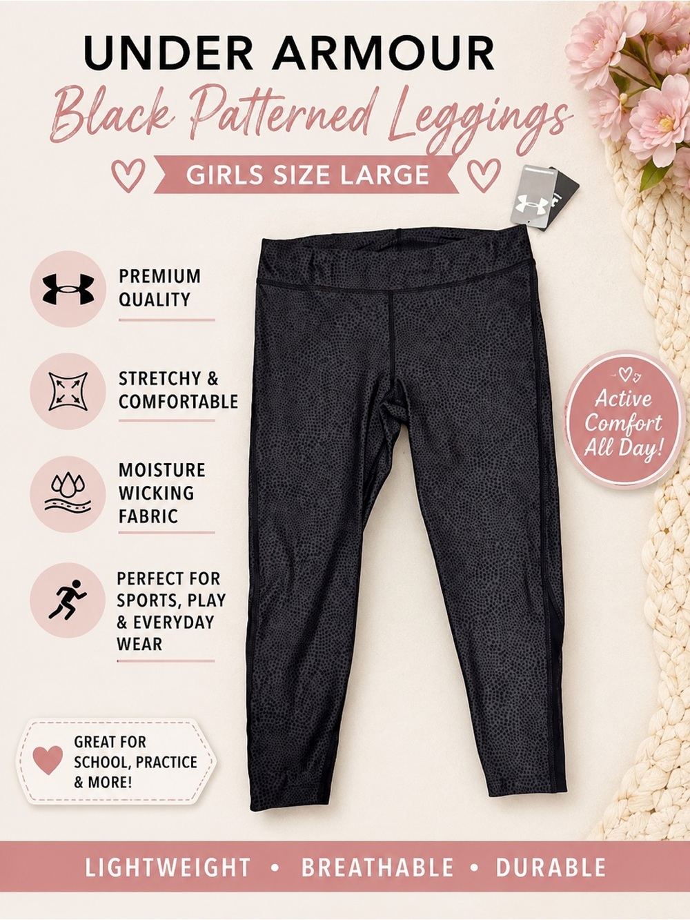 Black Patterned Leggings